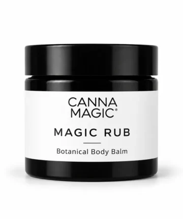 Canna Magic Magic Rub Botanical Body Balm amber jar on white background